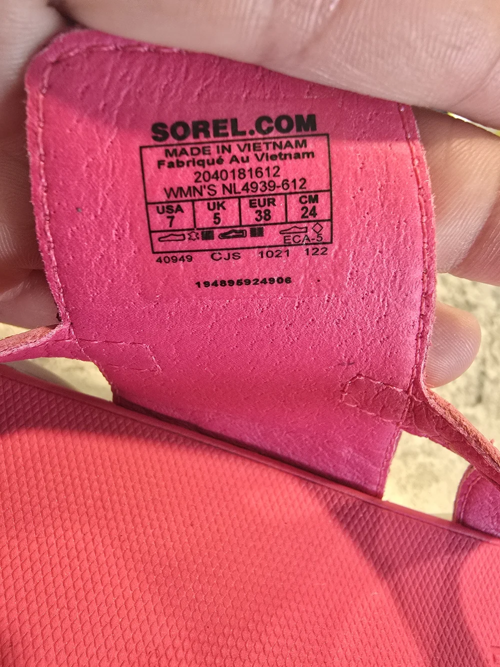 Sorel Women's Hot Pink Sandals with Neon Yellow Strap